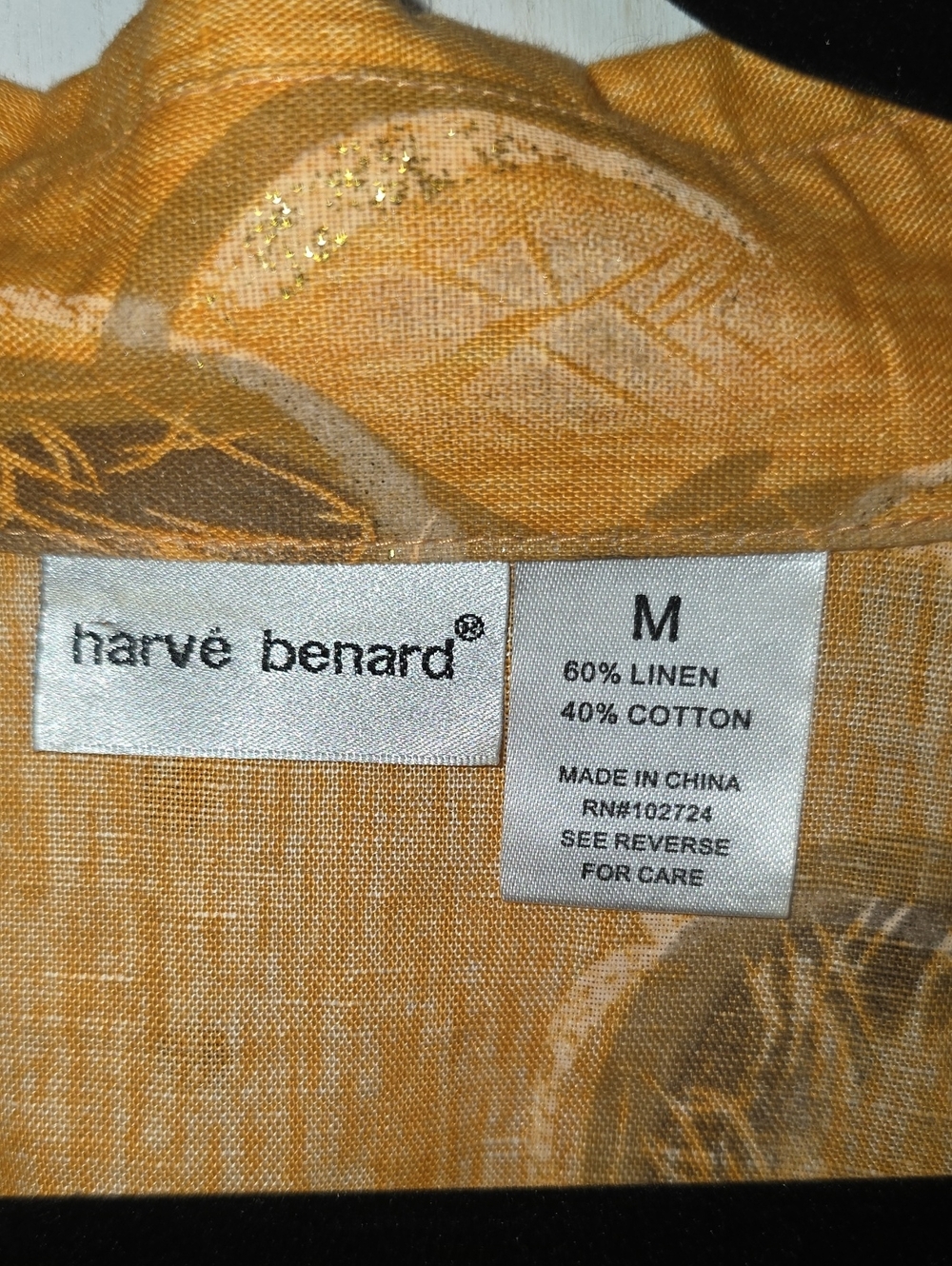 Harve Benard Floral Button-Front Linen Shirt Jacket Vintage Linen/cotton Blend M - Picture 2 of 6